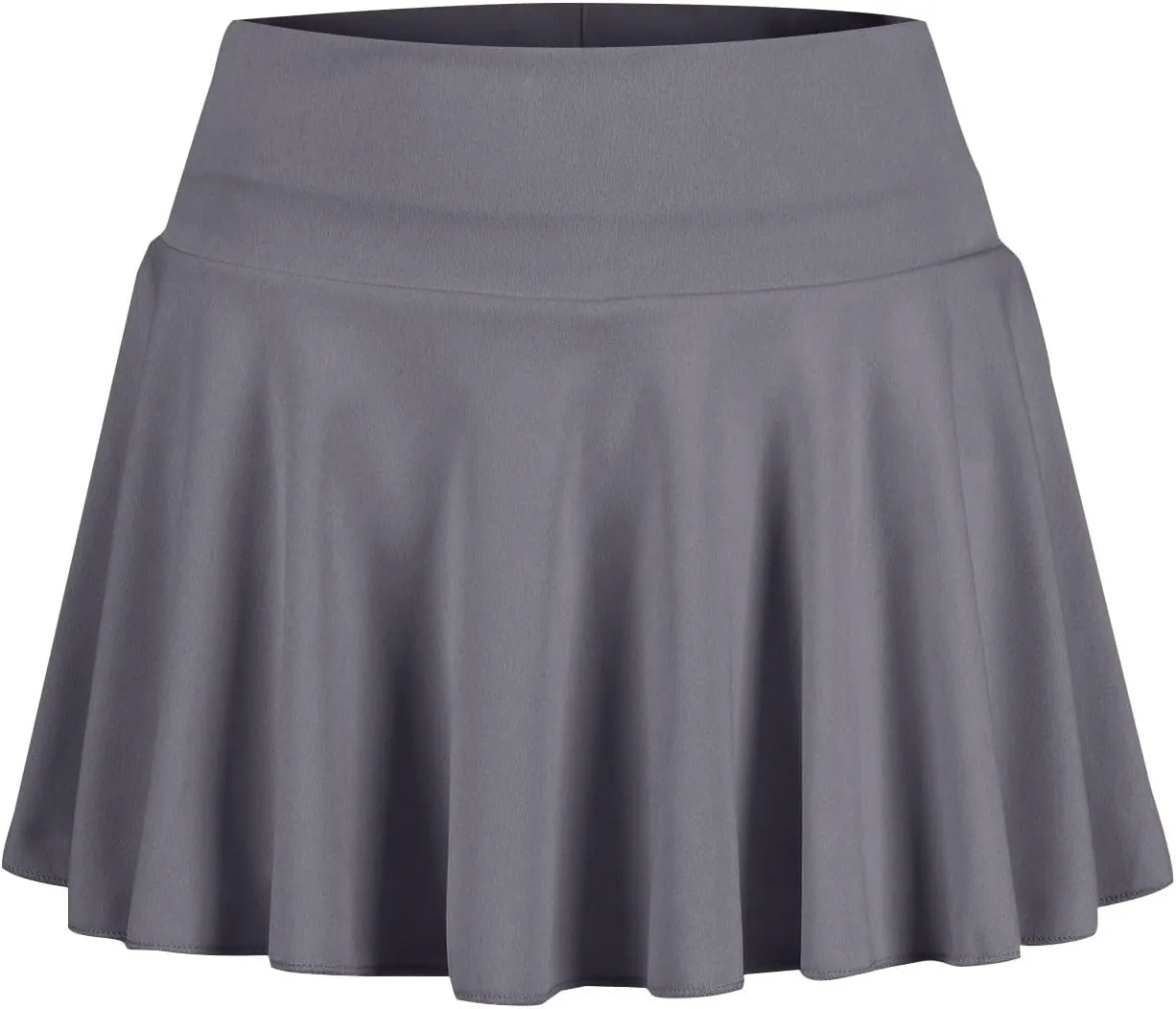 2 Piece Skirts for Women high Waist Solid 2 in 1 Basic Versatile Stretchy Flared Flowy Mini Skirts, S-2XL