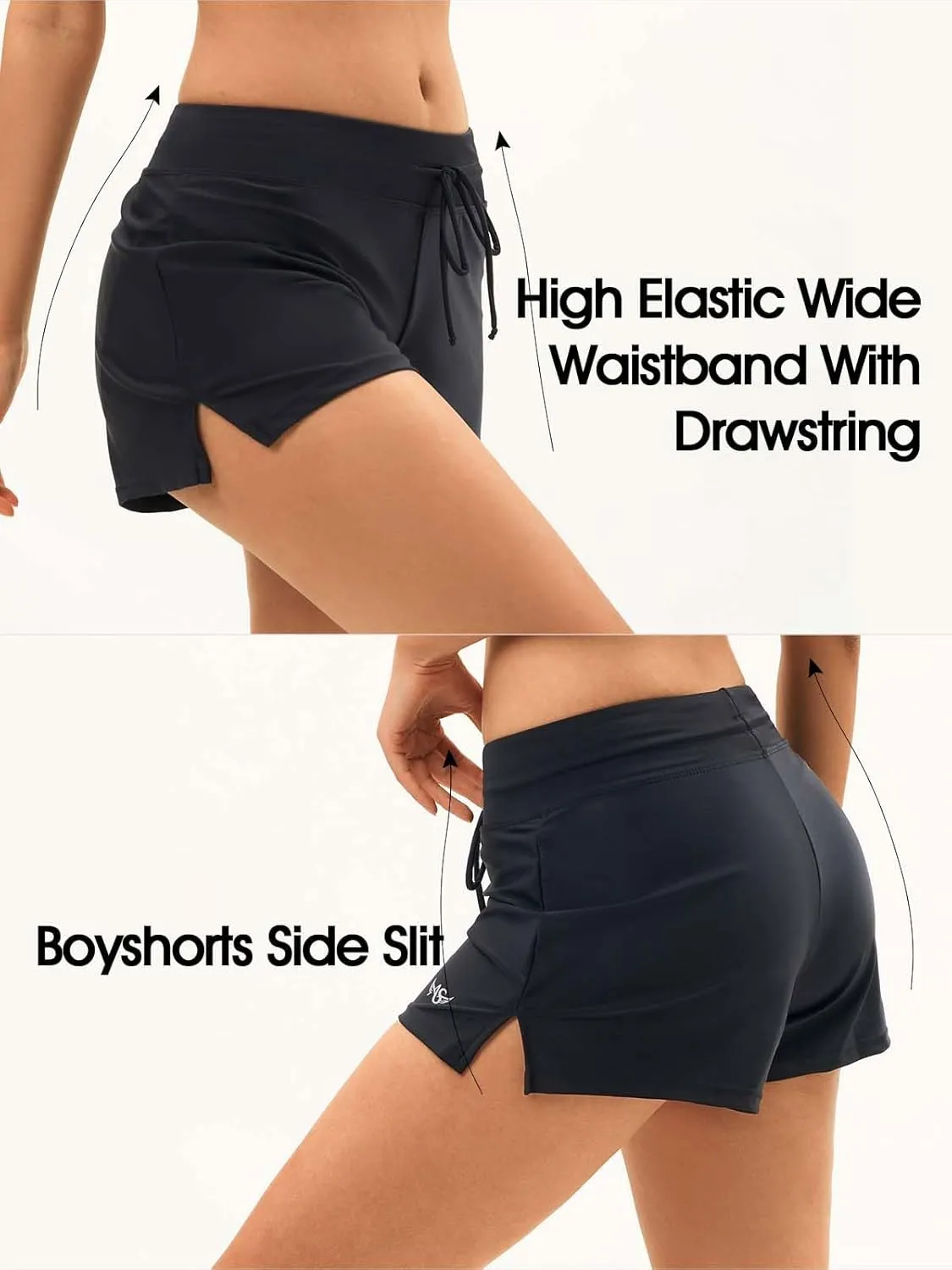 Angel season Swim Shorts Women High Waisted Bikini Bottom Tummy Control Bathing Suits Swimsuit Board Shorts with Liner