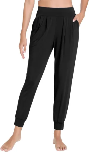 Bamboo Viscose Women's Pajamas Pants Casual Joggers Pants Wide Waisted Lounge Pants with Pockets Soft Yoga Bottoms