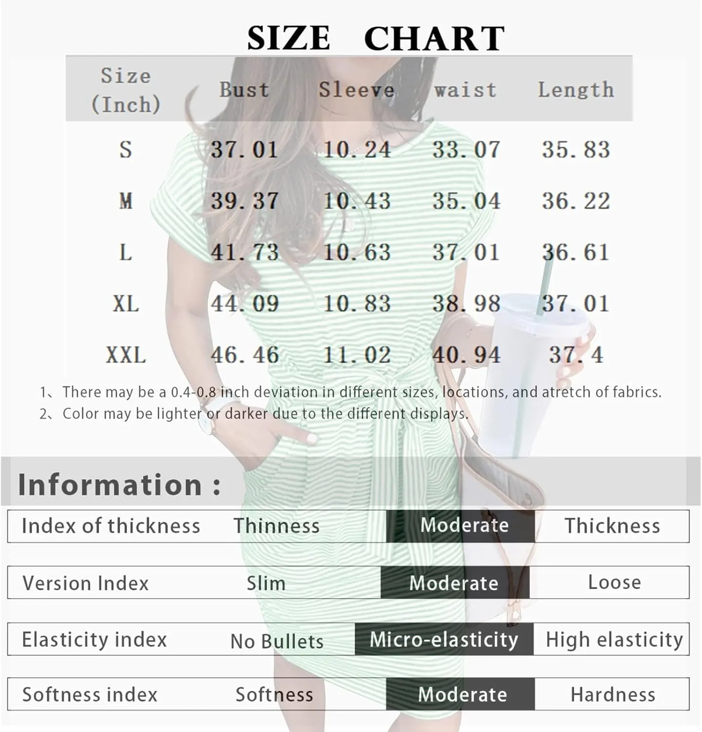 Bohemian Dress for Women Summer Dresses Crew Neck Short Sleeve Striped T Shirt Tie Waist Sundress with Pockets, S-2Xl