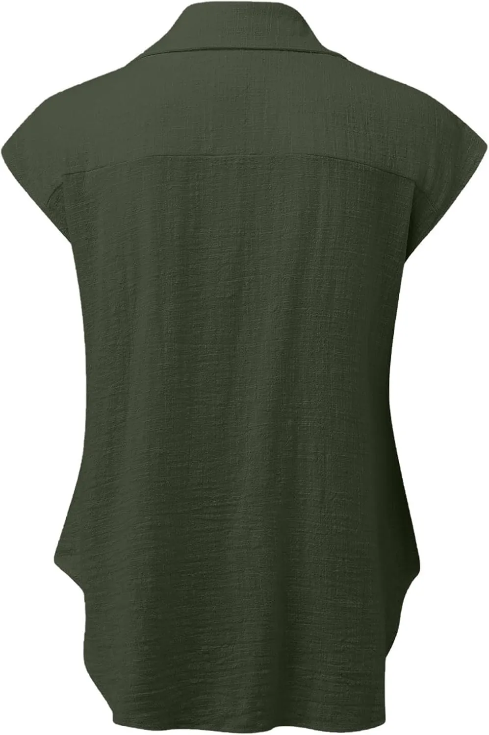 Ceboyel Shirts for Women Trendy Summer Cotton Linen Short Sleeve Tops Collared Button Down Causal Blouse Laides Clothing 2023