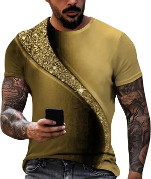 Cool T Shirts for Men with Designs,3D Printed Graphic Tees Basic Short Sleeve Crewneck Summer Tops Casual Slim Tees