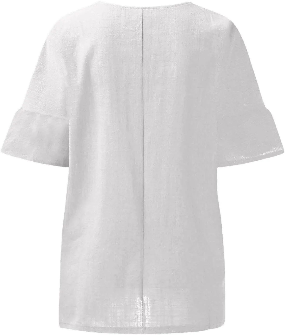 Cotton Linen Shirt for Women 2025 Vacation Summer Loose Fit Casual 3/4 Sleeve Tops Tshirt Cotton Blouse Basic Tees