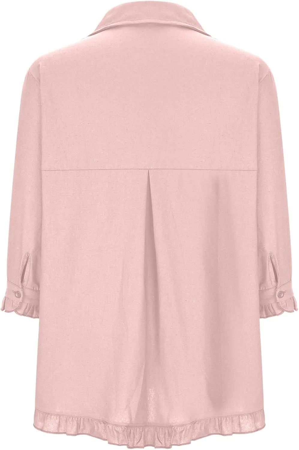 Cotton Linen Tops for Women Plus Size 3/4 Sleeve Shirt Boho Loose fit Tunic Loose Fit Summer Work Oversized Blouse