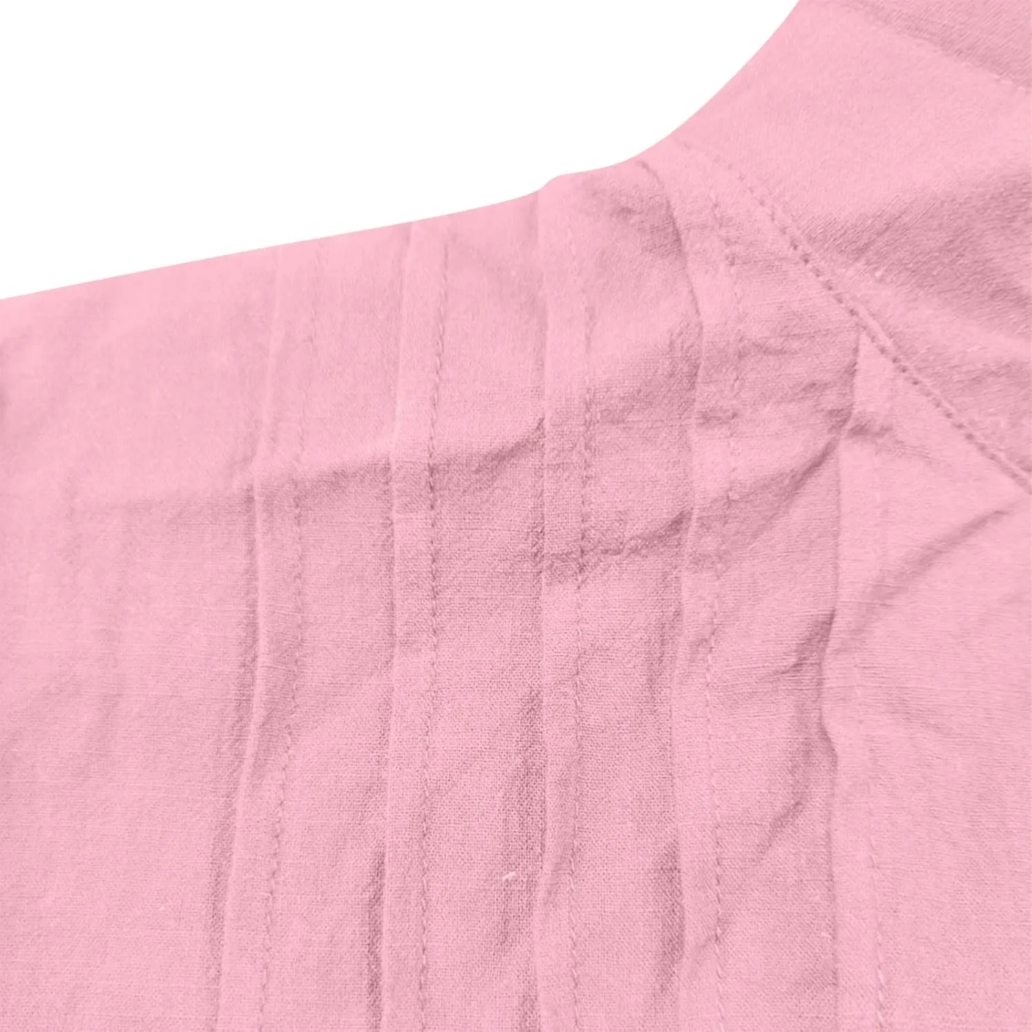 Cotton Linen Tops for Women Summer Solid Color Button Down Long Sleeve Shirts Casual Fashion Loose Pleated Blouse