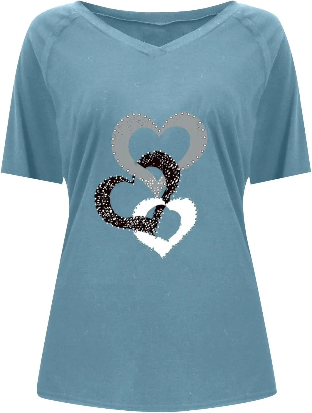 Cute Tops for Women Plus Size Sexy V Neck Blouses Dressy Casual Short Sleeve T Shirts Trendy Basic Oversized Tees
