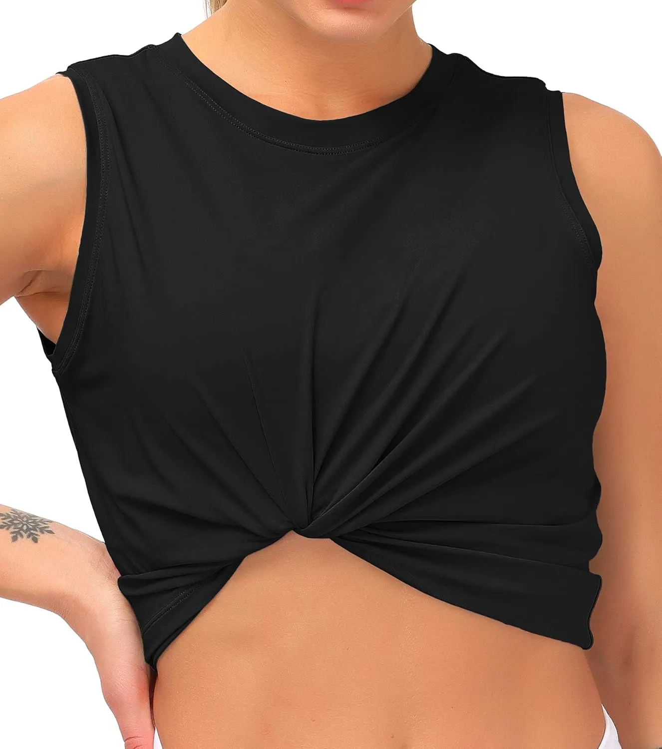 Dragon Fit Women Sleeveless Yoga Tops Workout Cool T-Shirt Running Short Tank Crop Tops