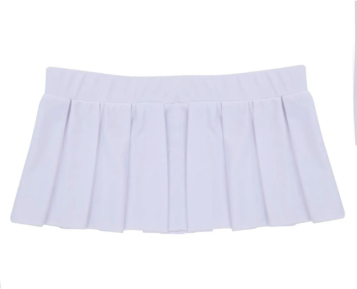 FEESHOW Women Sexy Schoolgirl Lingerie Low Rise Pleated Mini Skirt
