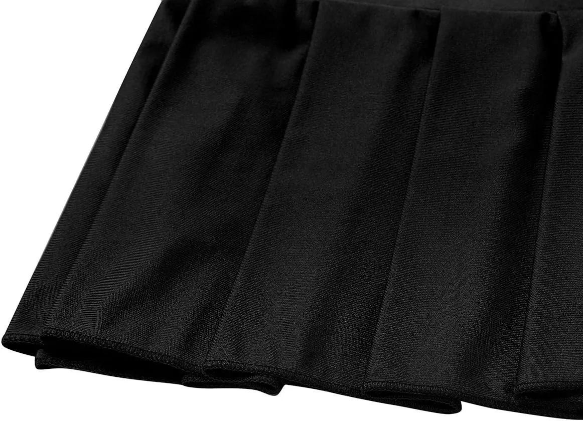FEESHOW Women Sexy Schoolgirl Lingerie Low Rise Pleated Mini Skirt