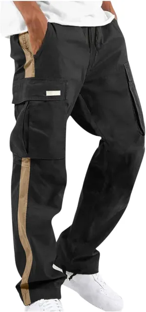 Finelylove Mens Cargo Pants Joggers Casual Athletic Pants Hiking Pants Loose Fit Straight Leg Flex Cargo Sweat Pants