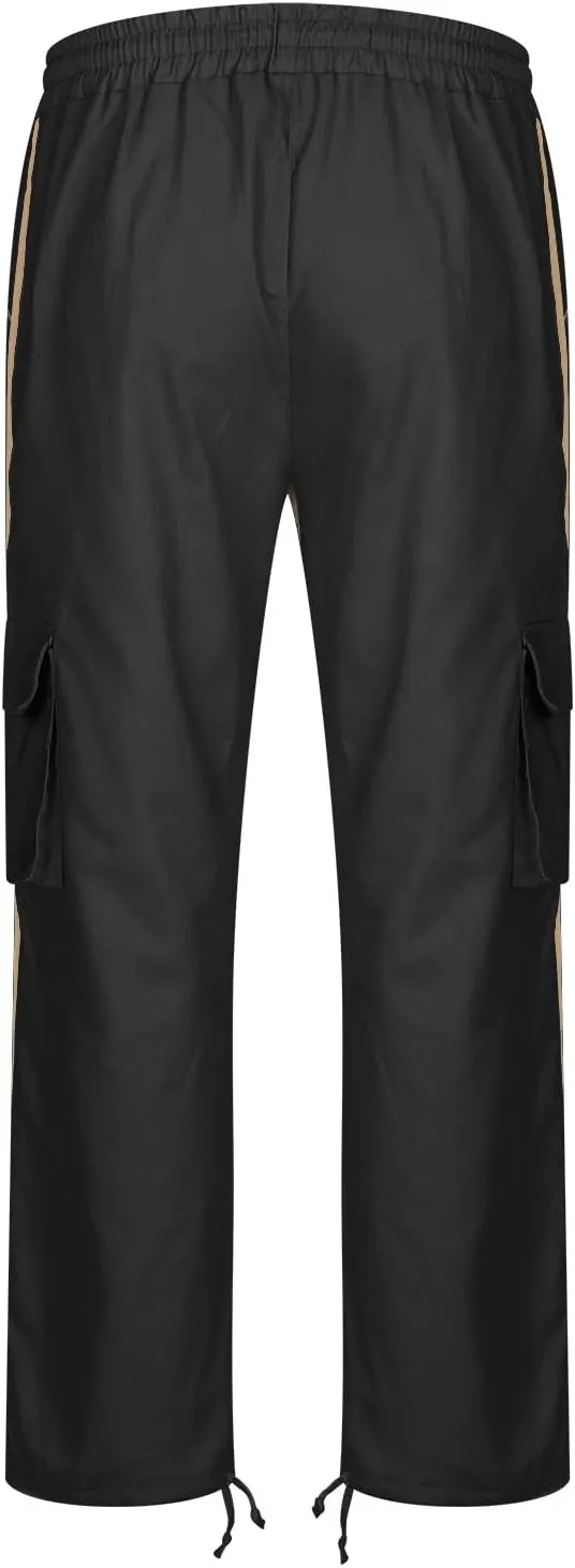 Finelylove Mens Cargo Pants Joggers Casual Athletic Pants Hiking Pants Loose Fit Straight Leg Flex Cargo Sweat Pants