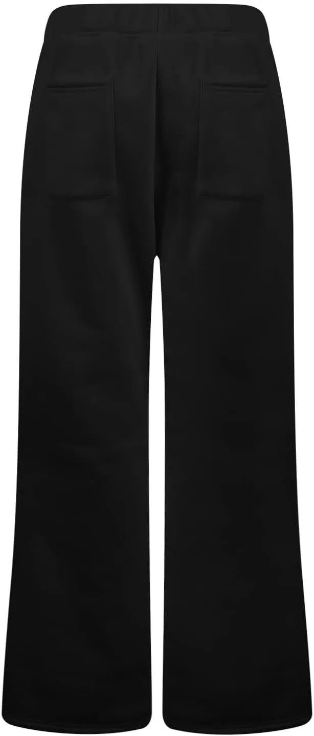 Flare Wide Leg Sweatpants Women Baggy Drawstring Athletic Pants High Waisted Joggers with Pockets Pants Bell Bottoms
