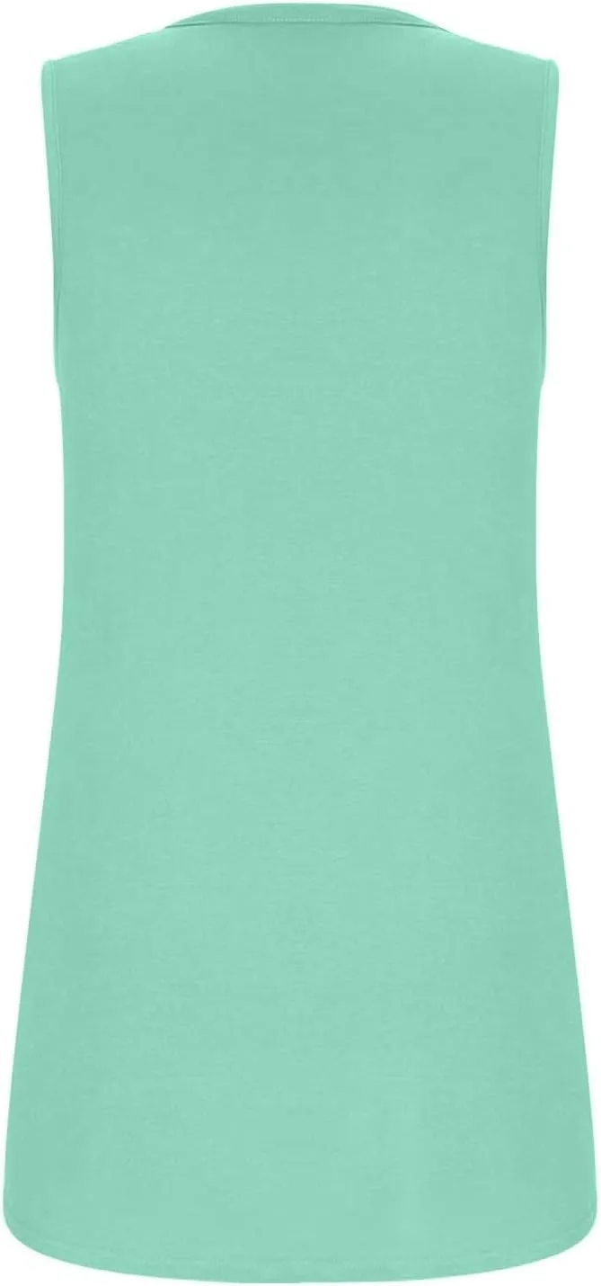 FQZWONG Tank Top for Women 2025 Summer Ruffled Square Neck Vest Shirts Loose Casual Ladies Solid Sleeveless Blouses
