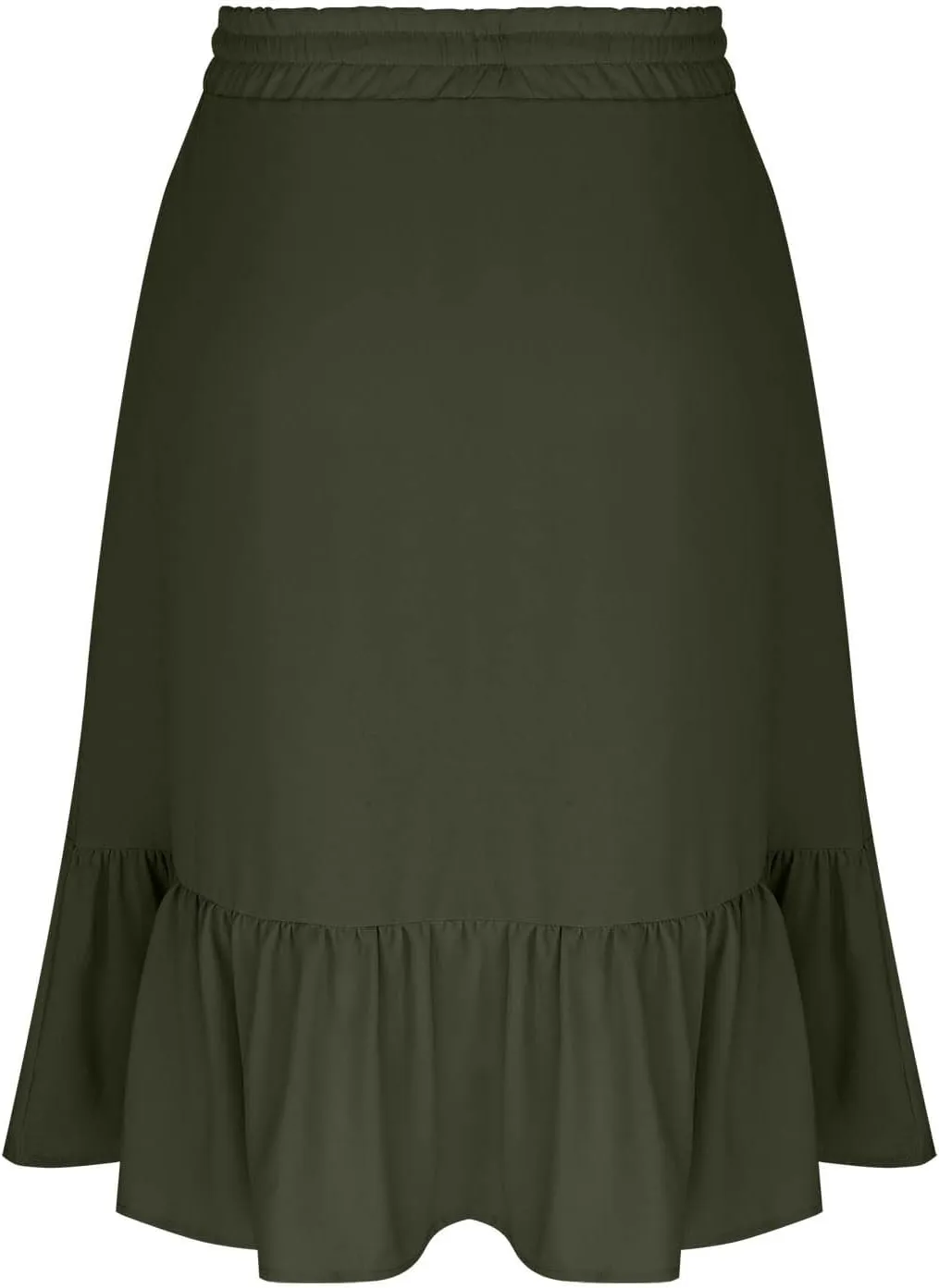 FZYLQY Women's Casual High Waisted Tiered Midi Skirt, Comfortable Loose Fit Elastic Waist Skirt with Pockets for Summer