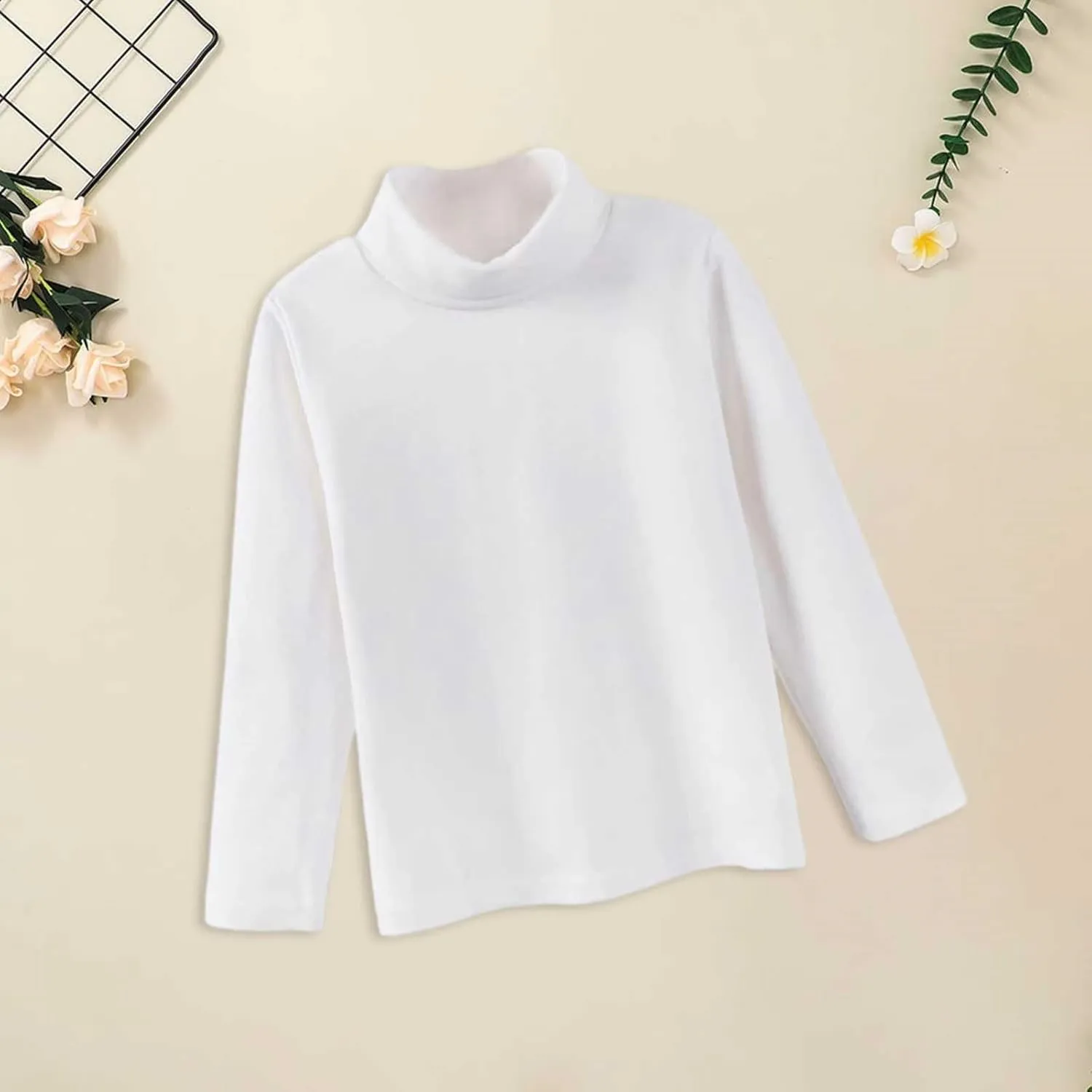 Girls Boys Long Sleeve Crewneck T-Shirt Tee Toddler Turtleneck Cotton Basic Warm Tops Shirts 28 Years