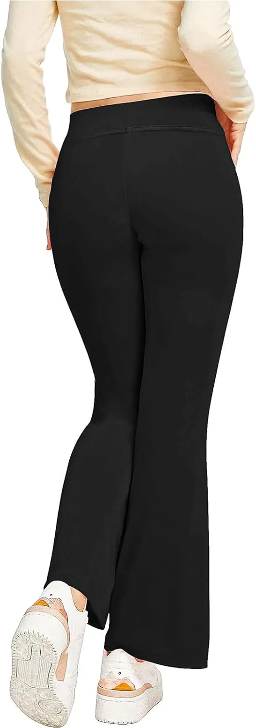 Girls Flare Leggings Stretch Bell Bottoms Yoga Dance Pants High Waisted Bootcut Trousers Soft Flared Pants Clothes