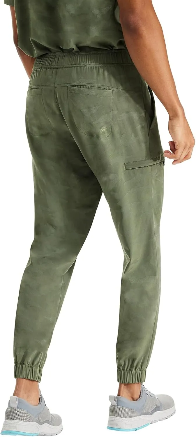 Healing Hands Mens Scrub Jogger Pants, Drew Camo Bottoms Featuring Moisture Wicking, Quick Dry & 360° Stretch - 9360