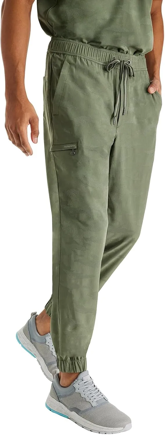 Healing Hands Mens Scrub Jogger Pants, Drew Camo Bottoms Featuring Moisture Wicking, Quick Dry & 360° Stretch - 9360