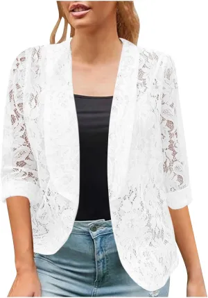 HGps8w Floral Lace Jackets for Women's Stand Collar Zip Up Mesh Sheer Baseball Jacket