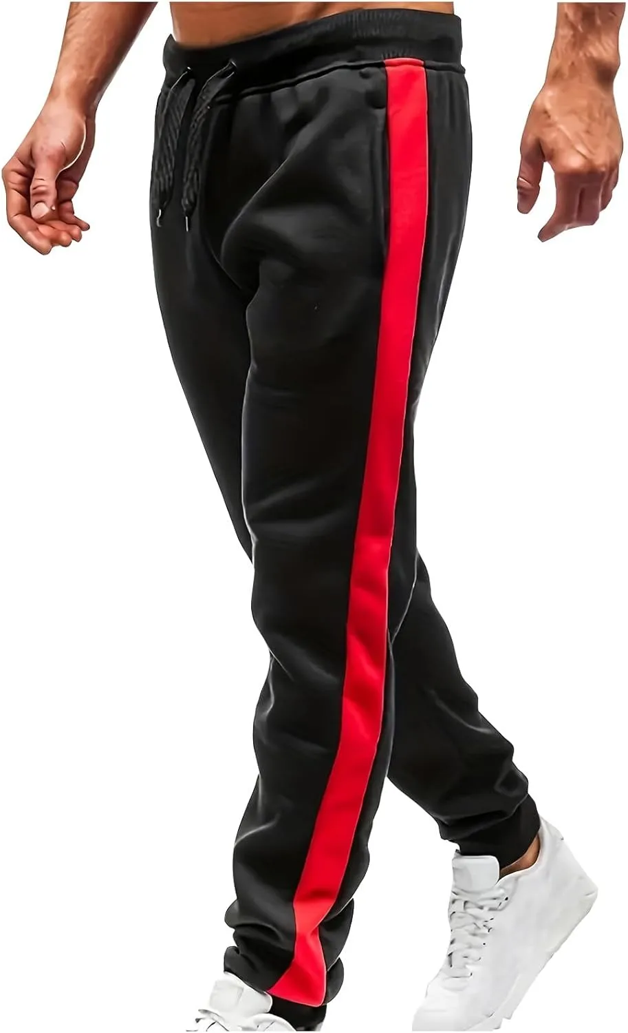 High Waisted 2024 Mens Sweatpant Fleece Lined Baggy Workout Athletic Joggers Pant Trendy Loose Baggy Lounge Bottoms