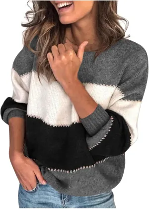 Knit Sweater for Women Blouses for Women Women's Long Sleeve Casual Trendy Oversized Turtleneck Knit Pullover Sweater Tops