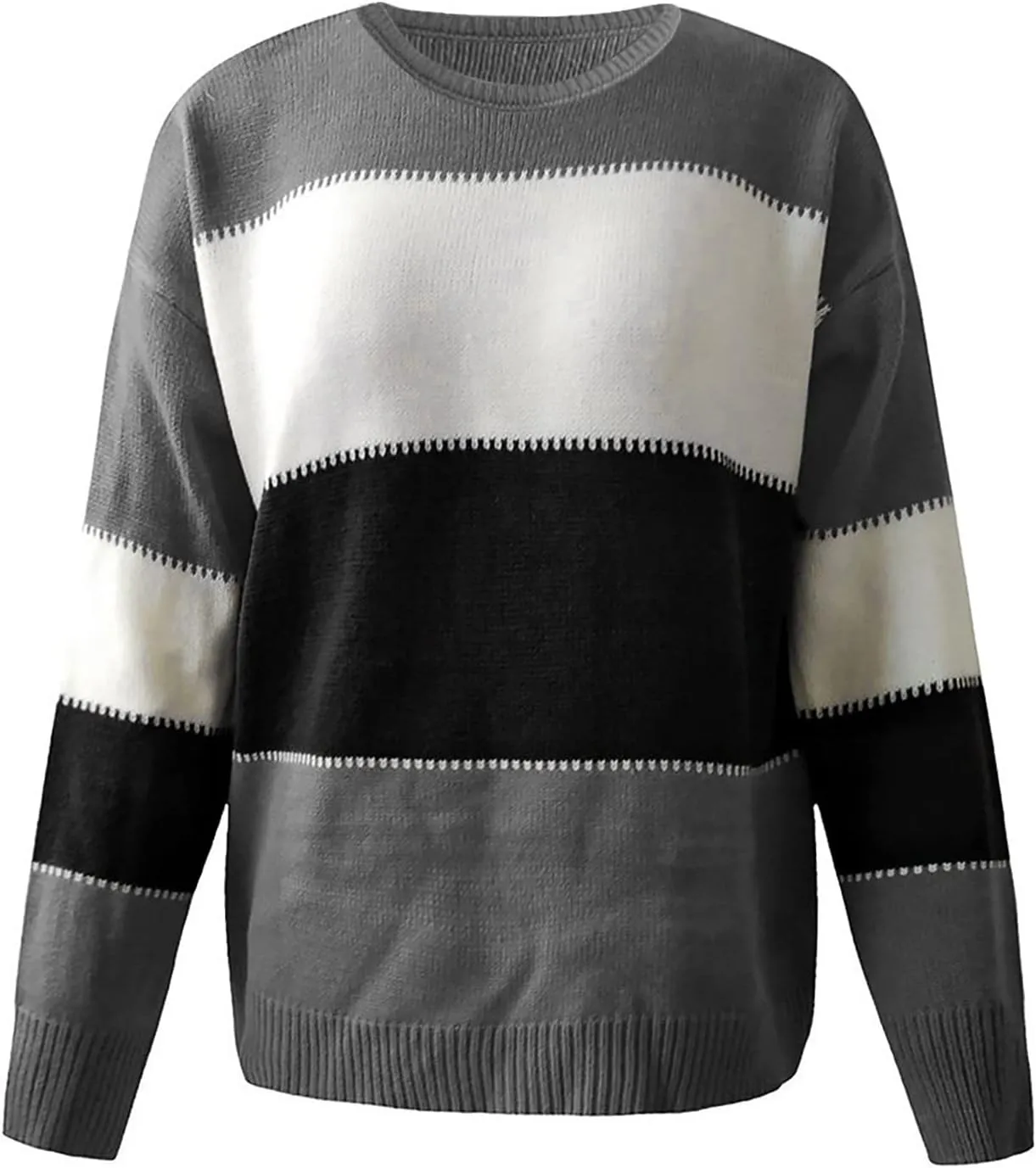 Knit Sweater for Women Blouses for Women Women's Long Sleeve Casual Trendy Oversized Turtleneck Knit Pullover Sweater Tops