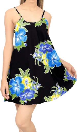 LA LEELA Women's Vacay Beach Sundress Honeymoon Mini Slip Nighty Nightshirts