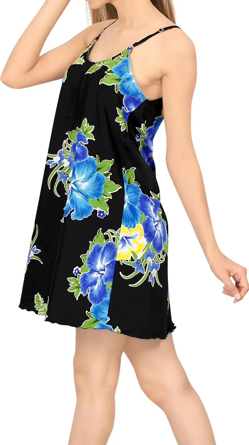 LA LEELA Women's Vacay Beach Sundress Honeymoon Mini Slip Nighty Nightshirts