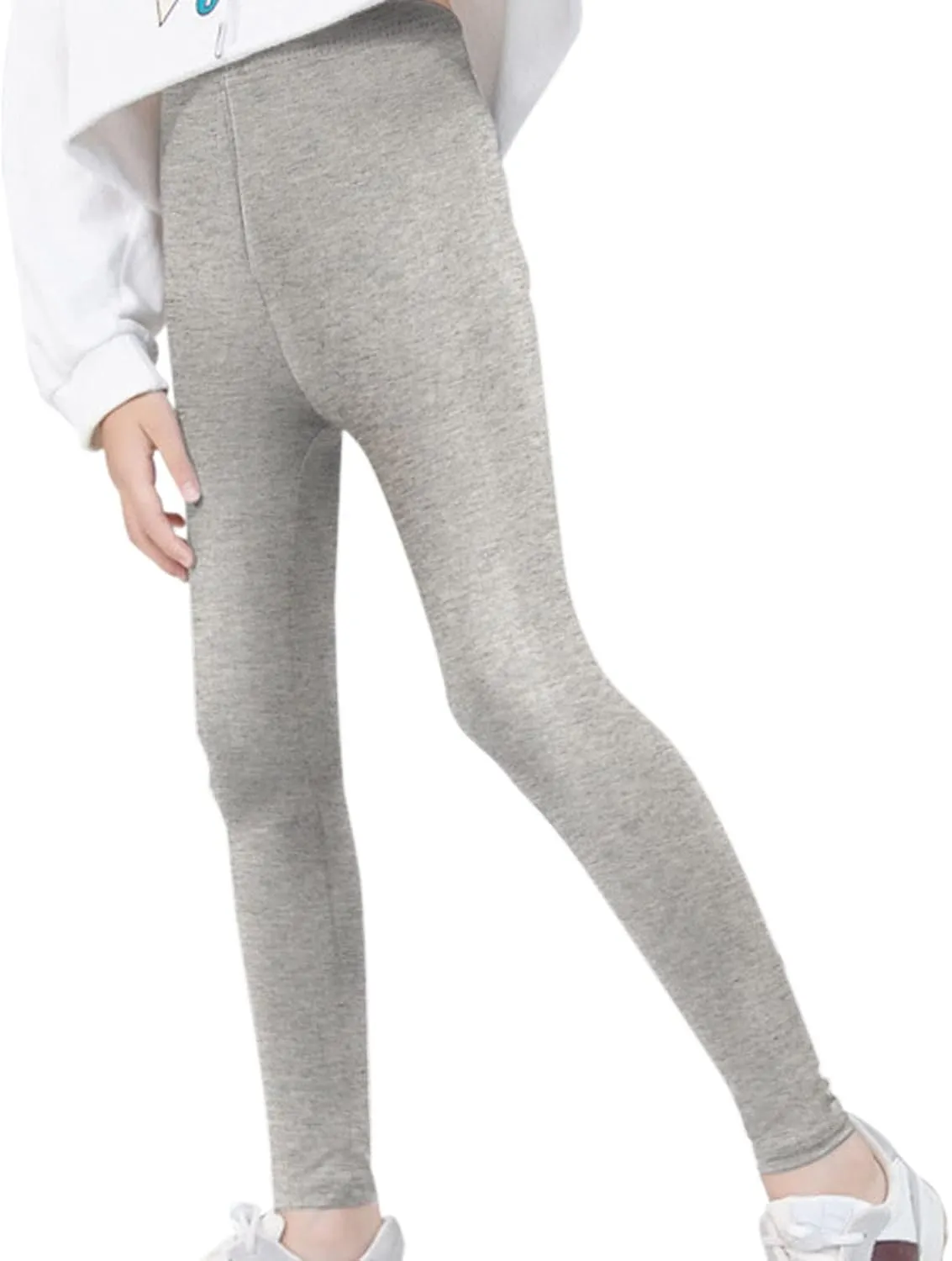 Little Girls Leggings for Kids High Waist Stretch Athletic Dance Yoga Pants Toddler Solid Comfy Leggings Bottoms