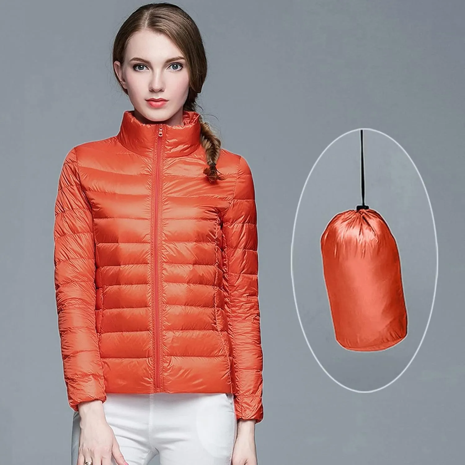 Long Down Coats for Women Stand Collar Skimpy Winter Lightweight Puffer Jackets Bubble Coats Down Jacket Women