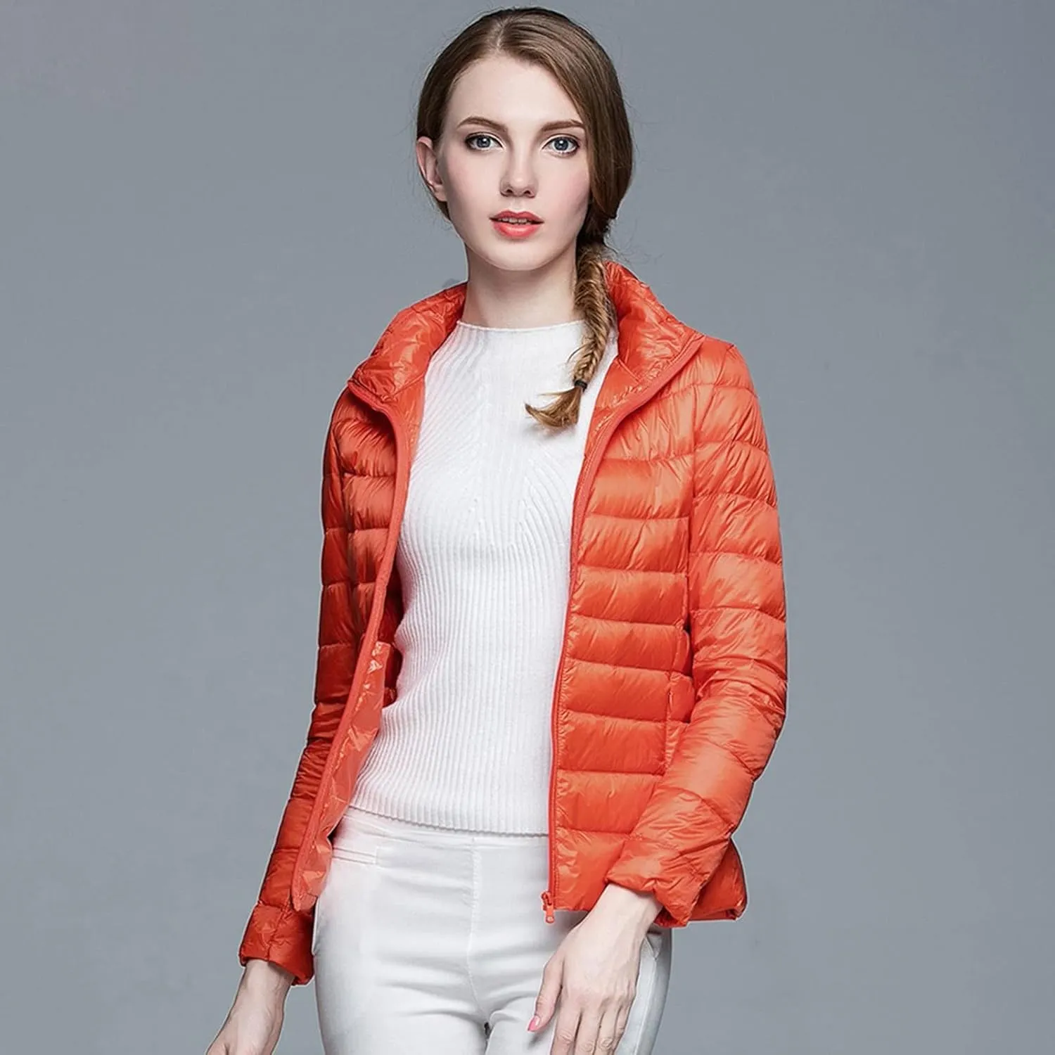 Long Down Coats for Women Stand Collar Skimpy Winter Lightweight Puffer Jackets Bubble Coats Down Jacket Women
