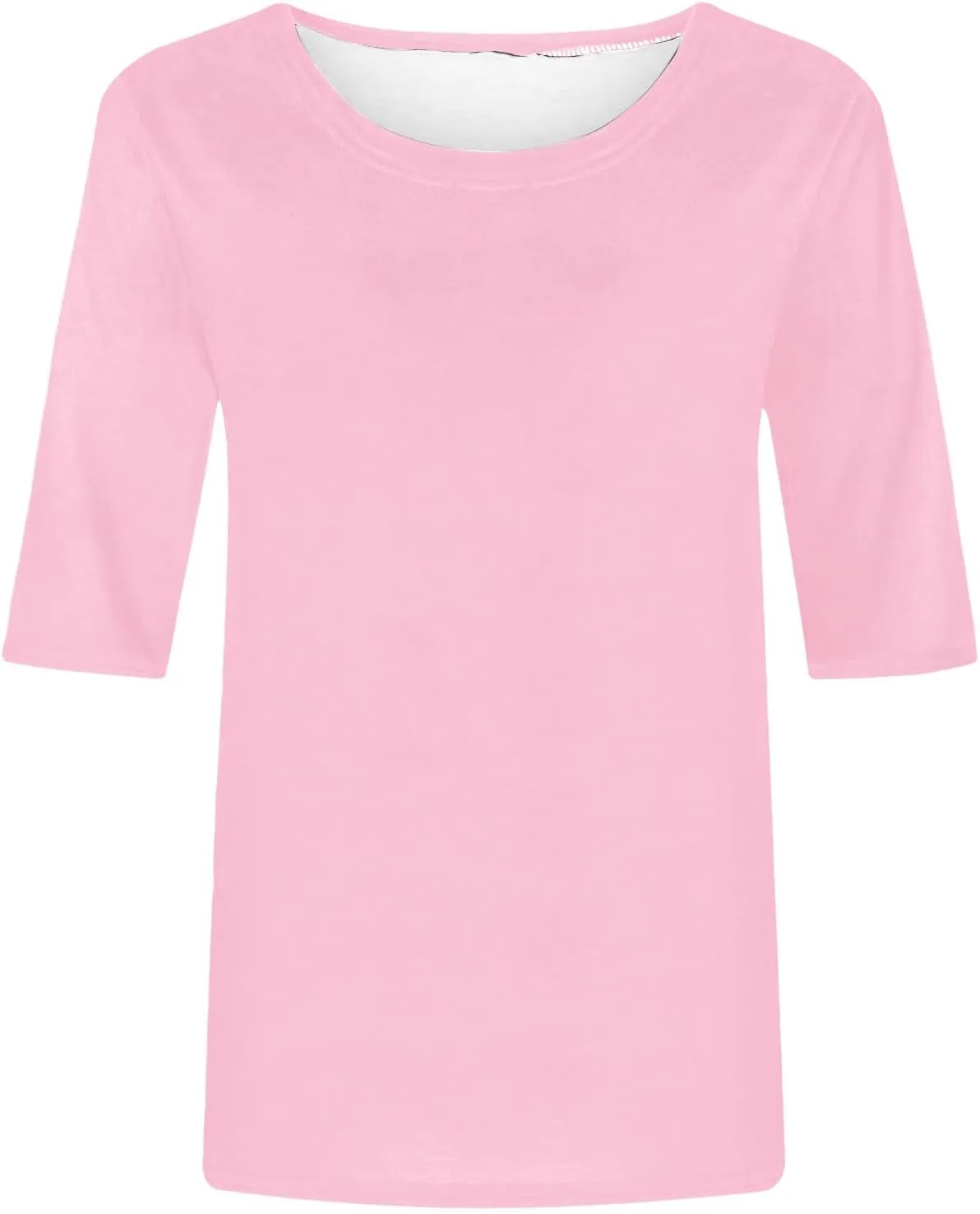 LRMQS Womens 2025 Half Sleeve Tshirt Tops Solid Color Summer Spring Fashion Crewneck Blouse Tee Trendy Woman Clothing