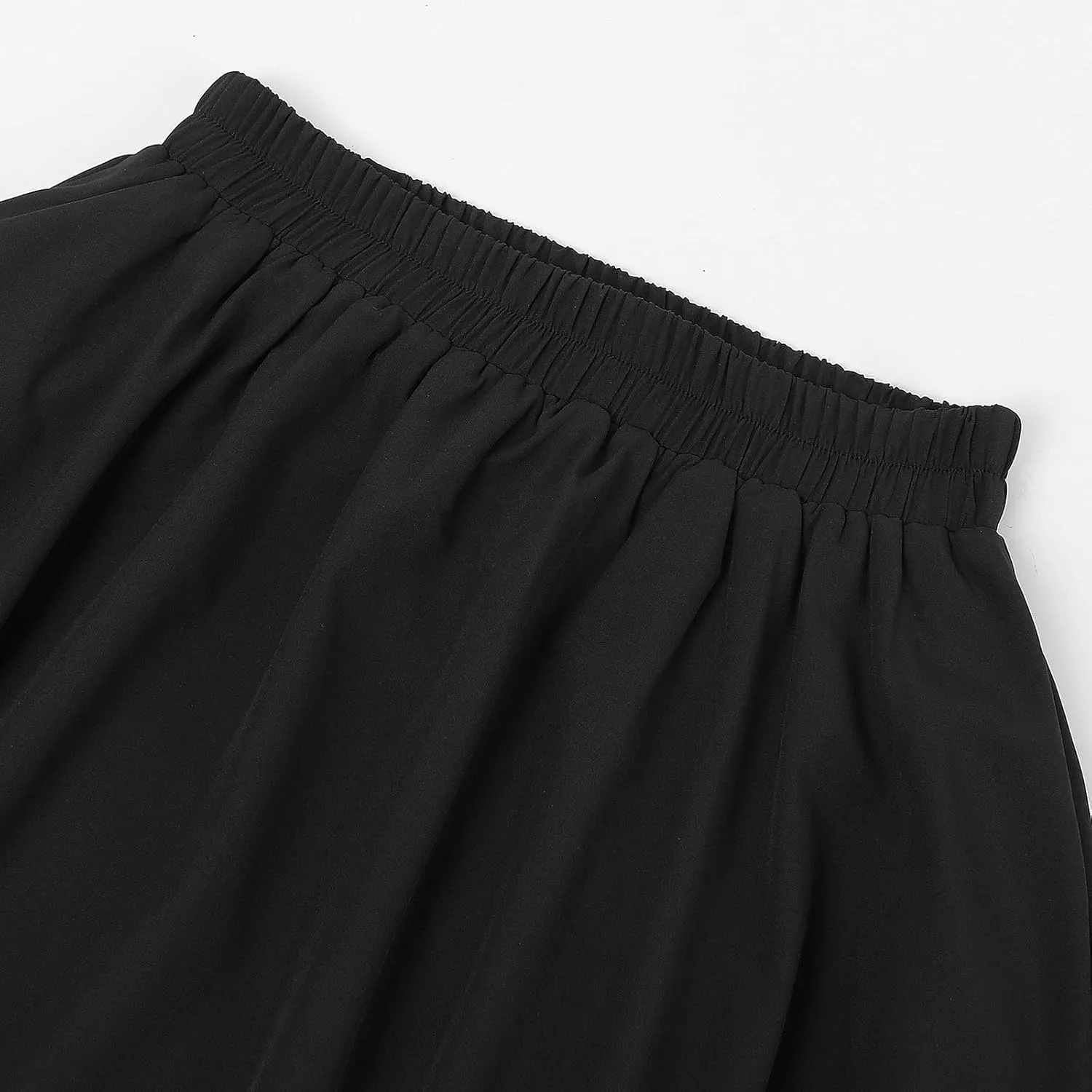 Maxi Skirt for Women Summer Boho Elastic High Waist Pleated A-Line Flowy Ruffle Table Skirts for Rectangle Tables 8ft