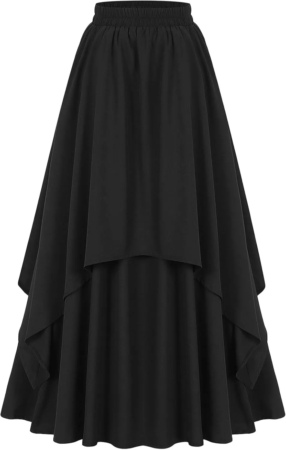 Maxi Skirt for Women Summer Boho Elastic High Waist Pleated A-Line Flowy Ruffle Table Skirts for Rectangle Tables 8ft