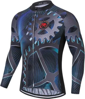 Men's Bike Shirt Tops 3D Long Sleeve Cycling Jersey Breathable Bike Jacket Biking Cycle Shirt