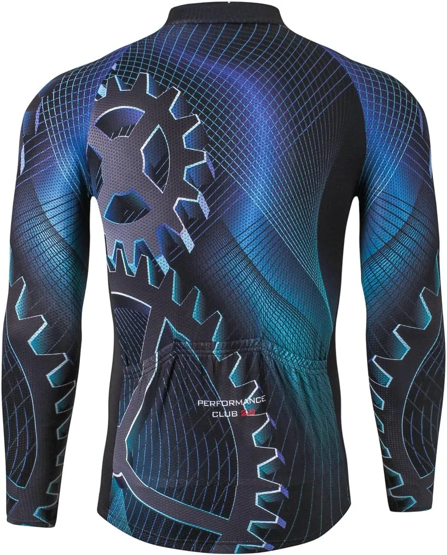 Men's Bike Shirt Tops 3D Long Sleeve Cycling Jersey Breathable Bike Jacket Biking Cycle Shirt