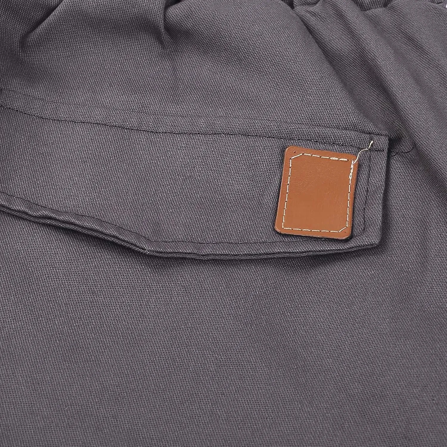 Mens Cargo Pants Casual Multi Pockets Work Pants Trendy Color Block Hiking Pants Elastic Waist Drawstring Jogger Pants