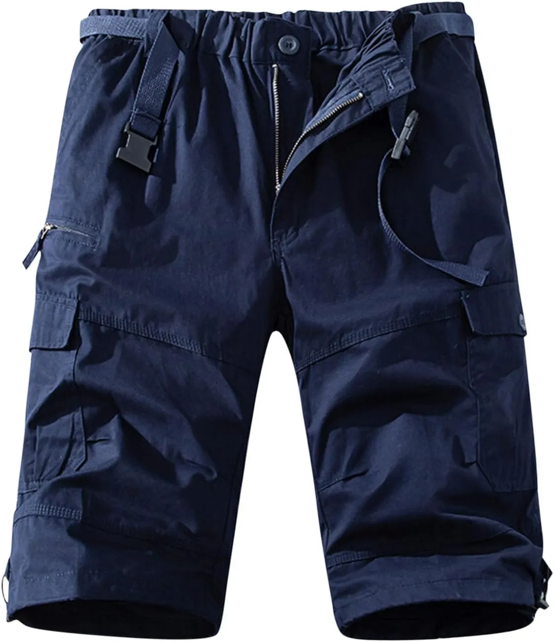 Mens Cargo Shorts Casual Button Plus Size Loose Bottoms with Multiple Pockets Flowy Classic Outdoor Work Shorts