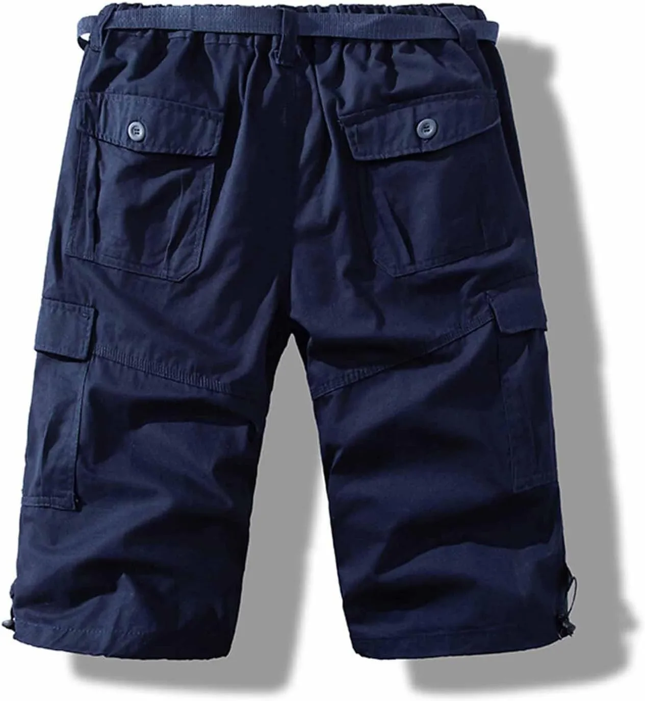 Mens Cargo Shorts Casual Button Plus Size Loose Bottoms with Multiple Pockets Flowy Classic Outdoor Work Shorts