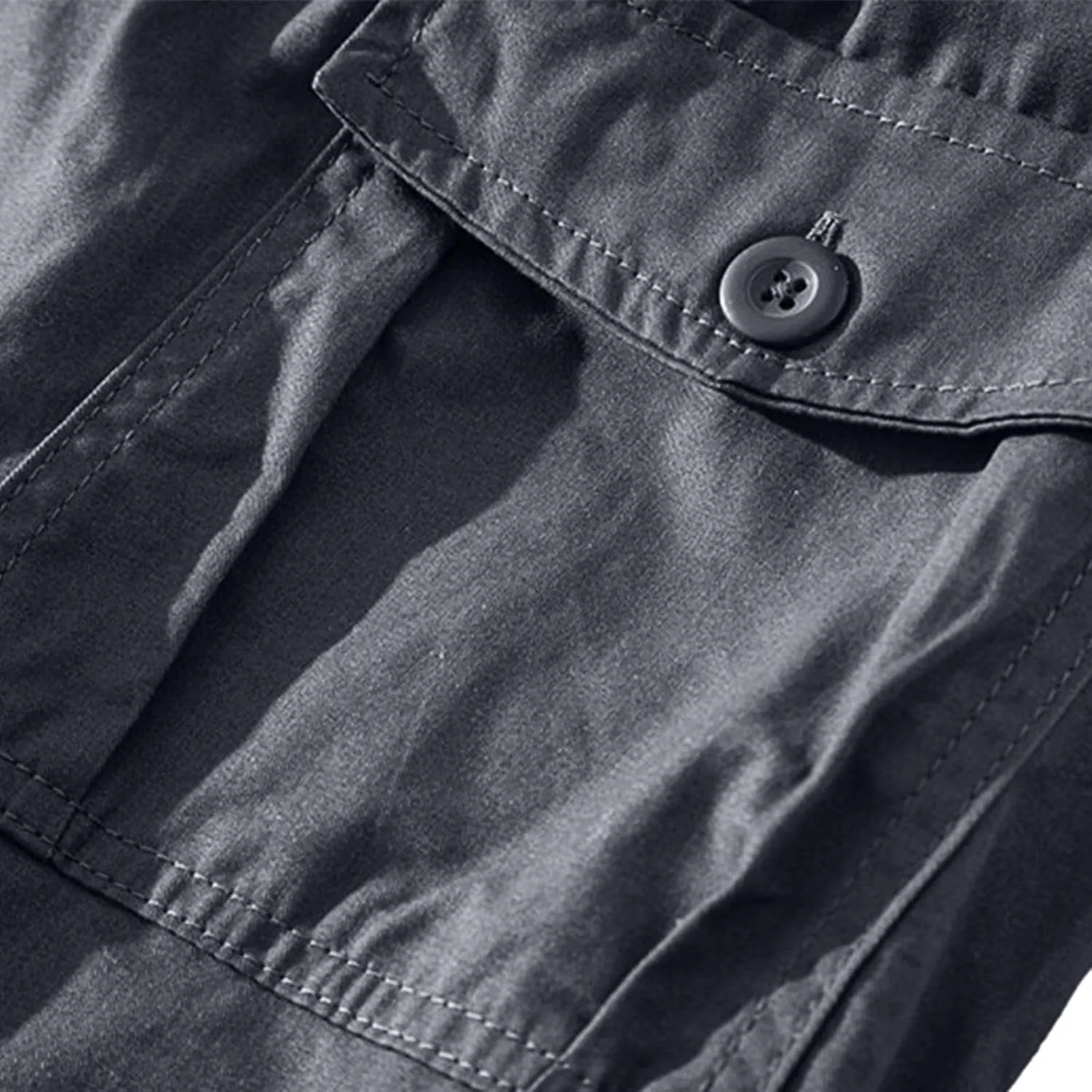 Mens Cargo Shorts Casual Button Plus Size Loose Bottoms with Multiple Pockets Flowy Classic Outdoor Work Shorts