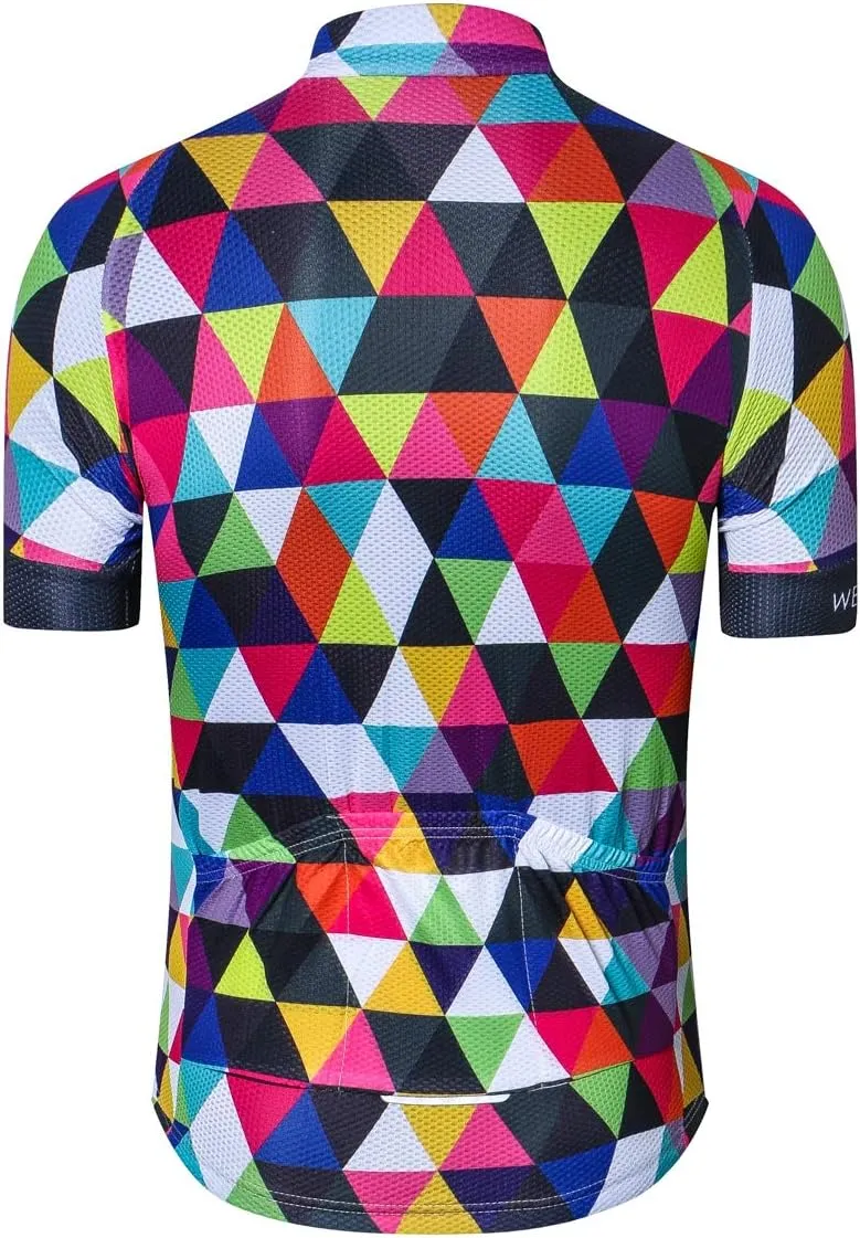 Men‘s Cycling Jersey Mens Bike Clothing Short Sleeve Pro MTB 3D Bicycle Shirts Tops Quick Dry,Pockets,Breathable