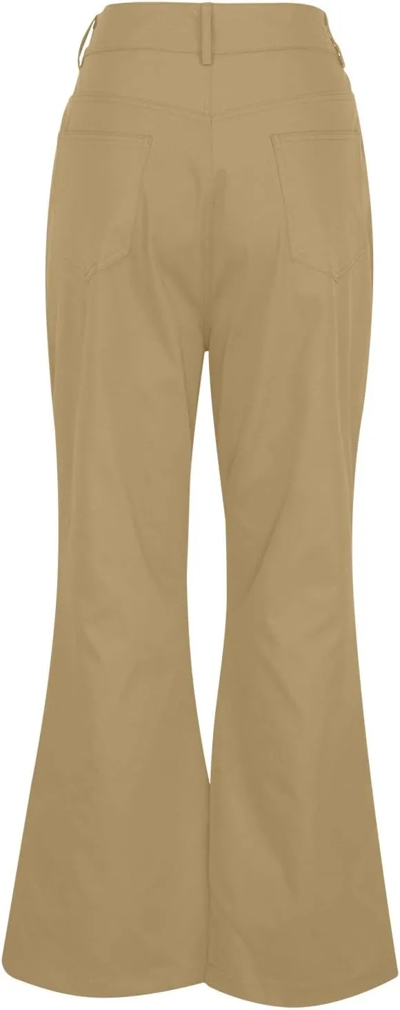 Men's Fleece Jogger Sweatpants Fashion Mens Casual Solid Color Pocket Suit Pant Bell Bottoms Casual Cotton Cargo