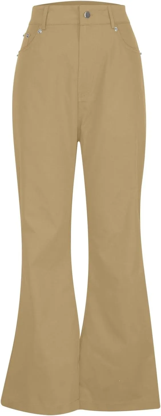 Men's Fleece Jogger Sweatpants Fashion Mens Casual Solid Color Pocket Suit Pant Bell Bottoms Casual Cotton Cargo