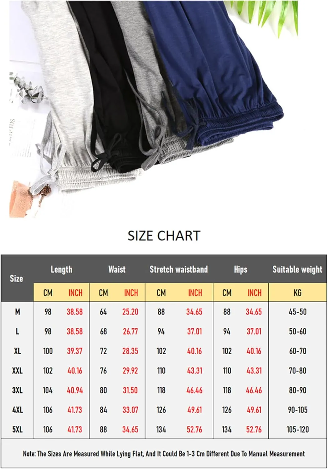 Men's Pajama Pants-Men's Extended Sizes Knit Sleep Pajama Lounge Pant Summer Modal PJ Bottoms