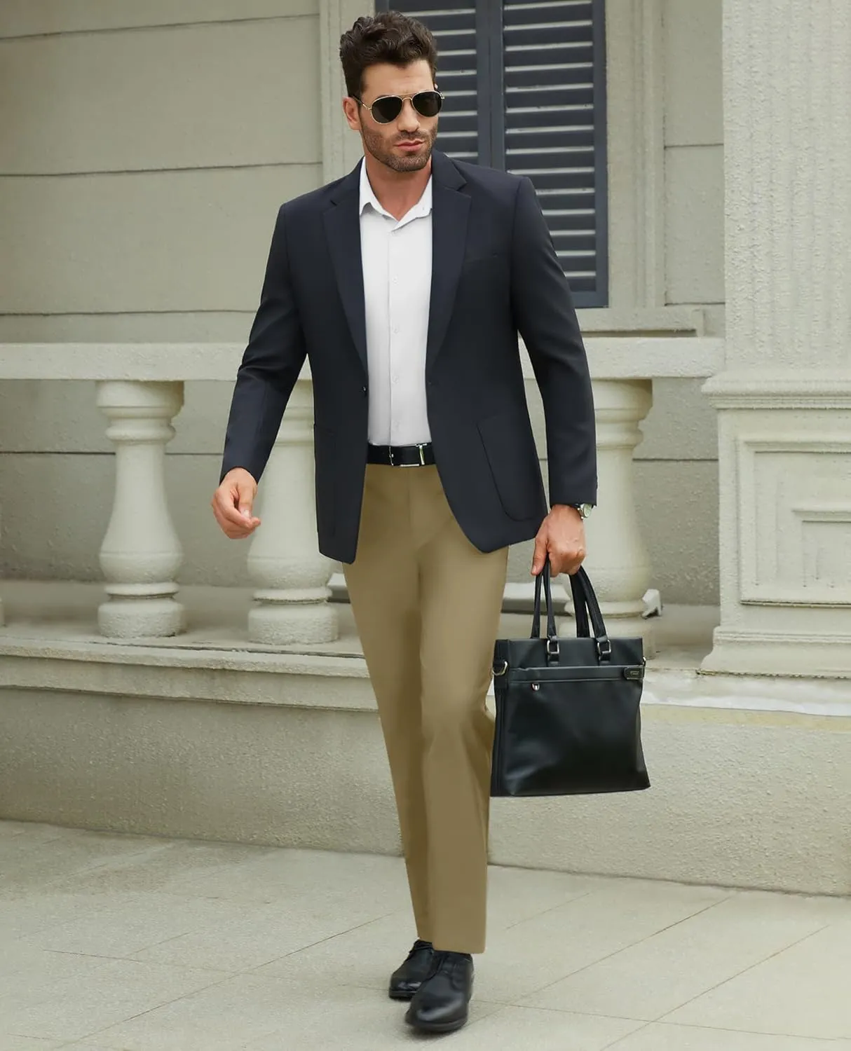 Mens Stretch Dress Pants Wrinkle Free Mens Slim Fit Dress Pants Expandable Waist Suit Pants Golf Pants Men