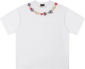 Men's Teen Floral Graphic Y2k Tees Streetwear Vintage Hip Hop Short Sleeve Oversized Heavyweight 100% Cotton Tshirts