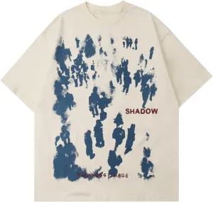 Men's Teens Baggy Teenage Vintage Streetwear Tees Shirts Oversized Y2k Graffiti Graphic Short Sleeve 100% Cotton Tops