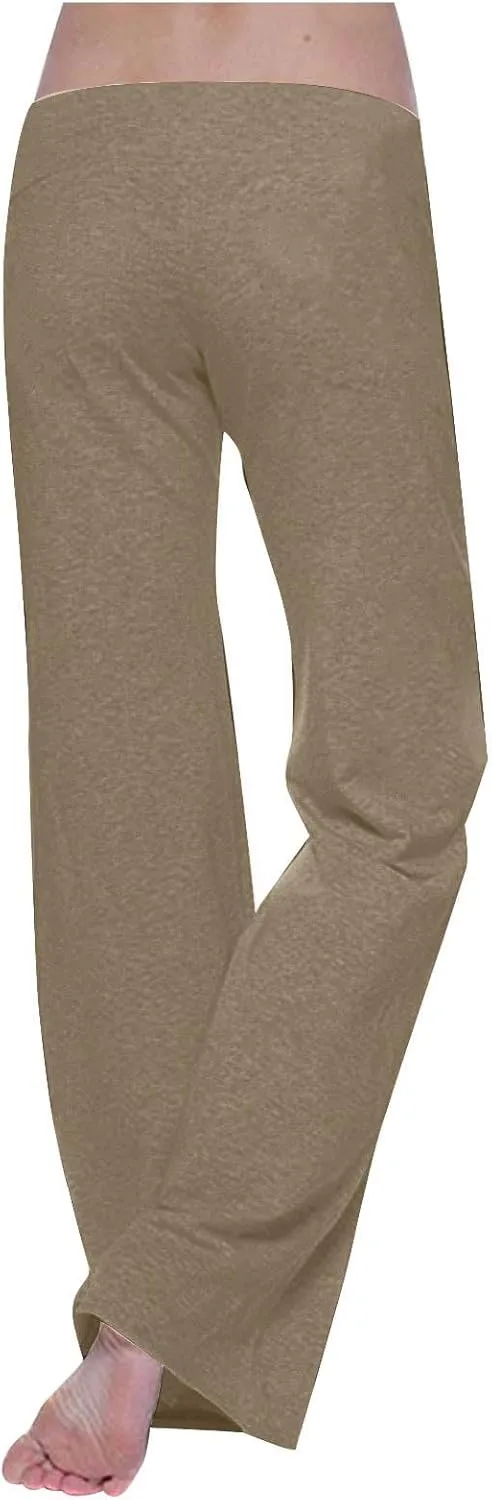 Mzkdieey Women's Wide Leg Yoga Pants Casual Drawstring Sweatpants Baggy Comfy Lounge Pants Pajama Bottoms with Pockets
