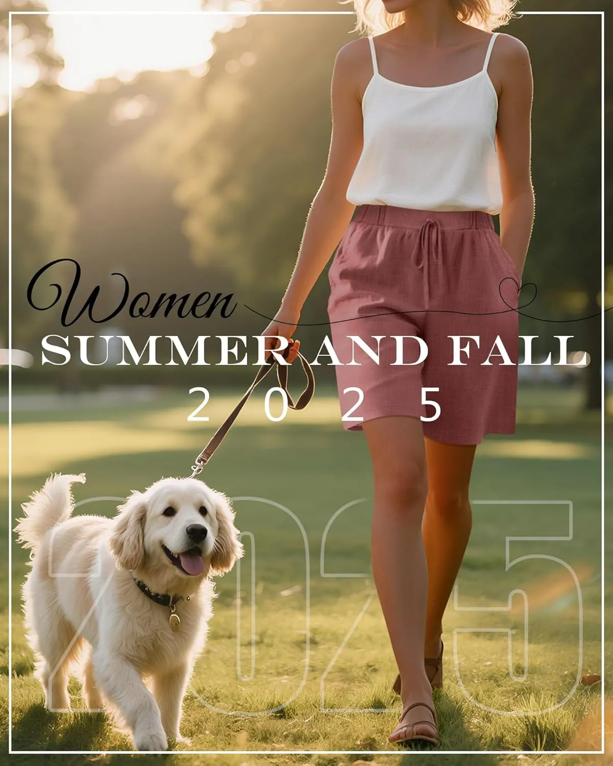Neer 2 Pack Women's Linen Bermuda Shorts Elastic Waist Wide Leg Shorts Casual Summer Bottoms with Pockets