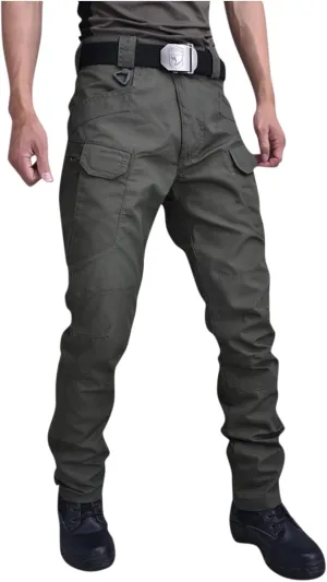 OIOLOYJM Cargo Pants for Men Relaxed Fit Work Hiking Waterproof Pants Stretch Tactical Pants Lightweight Outdoor Travel Pants